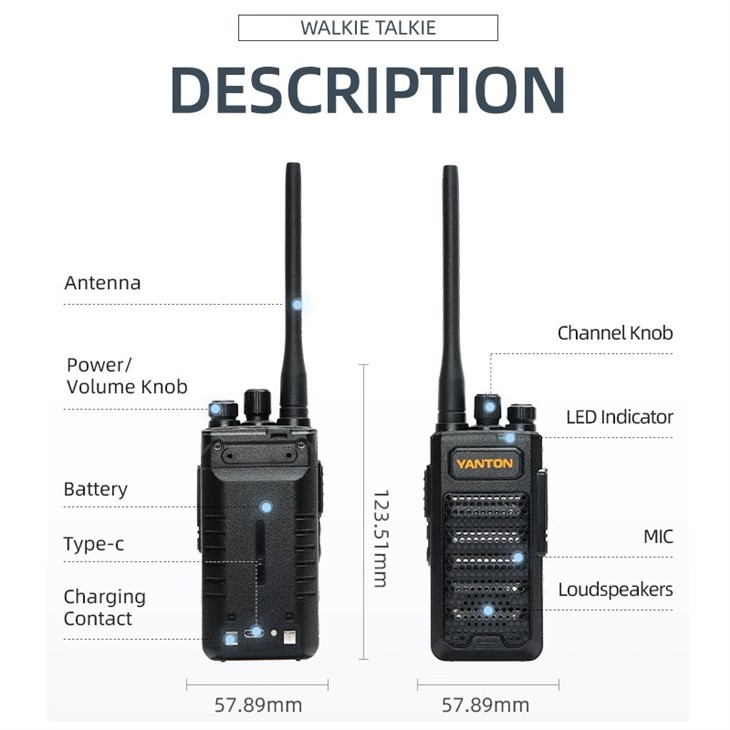 5w Pportable Walkie Talkie Handset